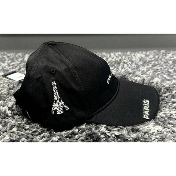 Karl Lagerfeld Hat Cap Womens Black Baseball Rhinestone Pin Bling Designer New main image 6